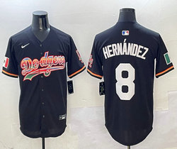 Nike Los Angeles Dodgers #8 Enrique Hernández Black 7-color Stitched MLB Jersey