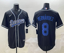 Nike Los Angeles Dodgers #8 Enrique Hernández Black Fashion 3(III) Joint MLB Jersey