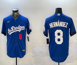 Nike Los Angeles Dodgers #8 Enrique Hernández Blue City Baseball Jersey
