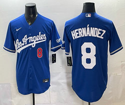 Nike Los Angeles Dodgers #8 Enrique Hernández Blue Los Angeles Front MLB Jersey