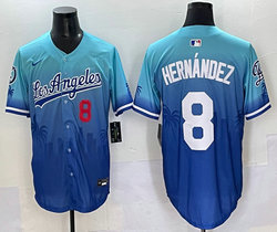 Nike Los Angeles Dodgers #8 Enrique Hernández Blue Special style Baseball Jersey