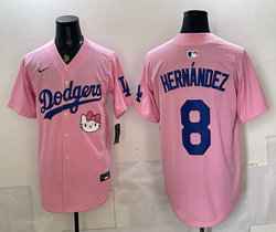 Nike Los Angeles Dodgers #8 Enrique Hernández Pink Hello Kitty Jersey