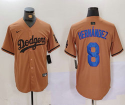 Nike Los Angeles Dodgers #8 Enrique Hernandez Army green Joint Authentic Stitched baseball jersey