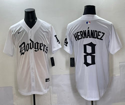 Nike Los Angeles Dodgers #8 Enrique Hernandez white 7(VII) Joint MLB Jersey