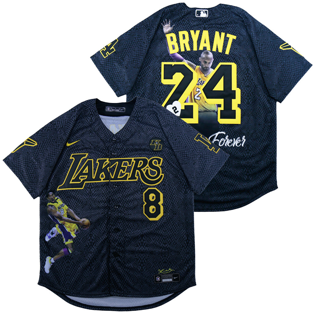 Nike Los Angeles Dodgers #8 Kobe Bryant #24 BP Black Authentic MLB Stitched Jersey