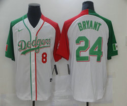 Nike Los Angeles Dodgers #8 Kobe bryant #24 White Mexican Heritage Culture Night Mexico Authentic Stitched MLB jersey