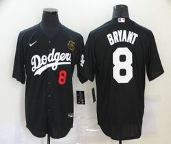 Nike Los Angeles Dodgers #8 Kobe bryant #8 Black game Authentic Stitched MLB jersey