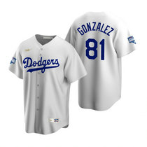 Nike Los Angeles Dodgers #81 Victor Gonzalez White 2020 World Series Champions Cooperstown Collection Jersey