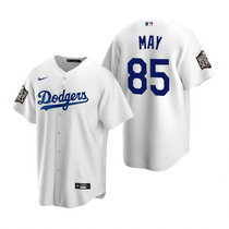 Nike Los Angeles Dodgers #85 Dustin May White 2020 World Series Game Authentic Stitched MLB Jersey