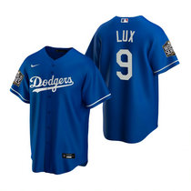 Nike Los Angeles Dodgers #9 Gavin Lux Blue 2020 World Series Game Authentic Stitched MLB Jersey