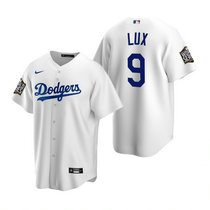 Nike Los Angeles Dodgers #9 Gavin Lux White 2020 World Series Game Authentic Stitched MLB Jersey