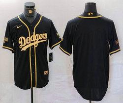 Nike Los Angeles Dodgers Blank Black Fashion Gold Name Authentic Stitched MLB Jersey