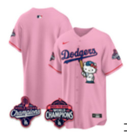 Nike Los Angeles Dodgers Blank Pink Hello Kitty Night Jersey