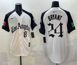 Nike Los Angeles Dodgers #24 Kobe Bryant #8 White Black 5(V) Joint MLB Jersey
