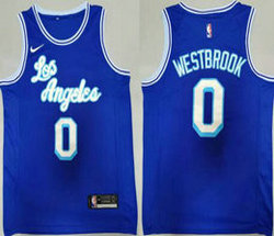 Nike Los Angeles Lakers #0 Russell Westbrook Blue Game Authentic Stitched NBA Jersey