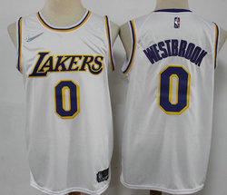 Nike Los Angeles Lakers #0 Russell Westbrook White 75th anniversary Authentic Stitched NBA Jersey