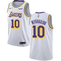 Nike Los Angeles Lakers #10 Sviatoslav Mykhailiuk White Game Authentic Stitched NBA Jersey