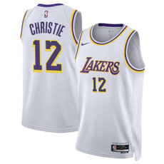 Nike Los Angeles Lakers #12 Max Christie White 2024 Association Edition Stitched Basketball Jersey