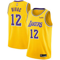 Nike Los Angeles Lakers #12 Vlade Divac Gold Game Authentic Stitched NBA Jersey