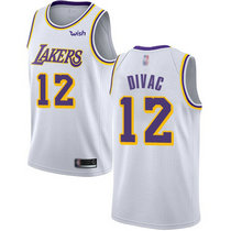 Nike Los Angeles Lakers #12 Vlade Divac White Game Authentic Stitched NBA Jersey