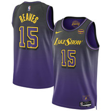 Nike Los Angeles Lakers #15 Austin Reaves Purple 2024-25 City Stitched NBA Jersey