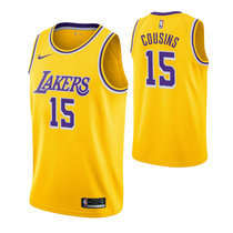 Nike Los Angeles Lakers #15 DeMarcus Cousins Gold Game Authentic Stitched NBA Jersey