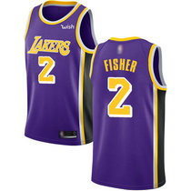 Nike Los Angeles Lakers #2 Derek Fisher Purple Game Authentic Stitched NBA Jersey