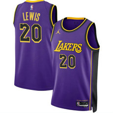 Nike Los Angeles Lakers #20 Maxwell Lewis Purple 2024 Statement Edition Stitched Basketball Jersey