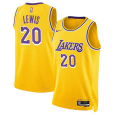 Nike Los Angeles Lakers #20 Maxwell Lewis Yellow 2024 Icon Edition Stitched Basketball Jersey