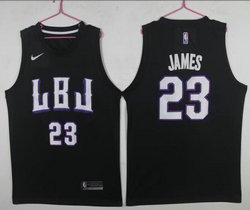 Nike Los Angeles Lakers #23 LeBron James Black Game Celebrity Basketball Jersey