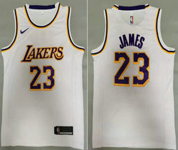 Nike Los Angeles Lakers #23 Lebron James White Game Authentic Stitched NBA Jersey