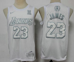 Nike Los Angeles Lakers #23 Lebron James White MVP limited Authentic Stitched NBA jersey