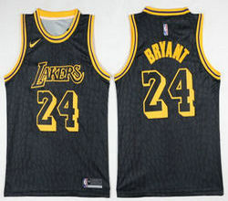 Nike Los Angeles Lakers #24 Kobe Bryant Black City Authentic Stitched NBA jersey