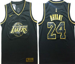 Nike Los Angeles Lakers #24 Kobe Bryant Black Gold Authentic Stitched NBA jersey