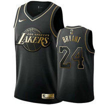 Nike Los Angeles Lakers #24 Kobe Bryant Black Gold Authentic Stitched NBA jersey