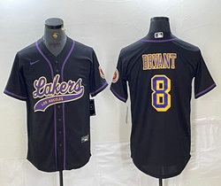 Nike Los Angeles Lakers #24 Kobe Bryant Black baseball jersey