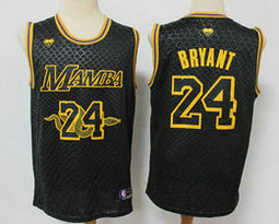 Nike Los Angeles Lakers #24 Kobe Bryant Black snake mamba Authentic Stitched NBA jersey