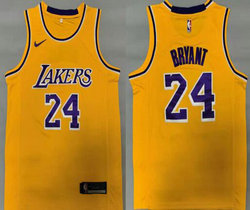 Nike Los Angeles Lakers #24 Kobe Bryant Gold Authentic Stitched NBA Jersey