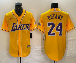 Nike Los Angeles Lakers #24 Kobe Bryant Gold Game Authentic Stitched baseball Jersey