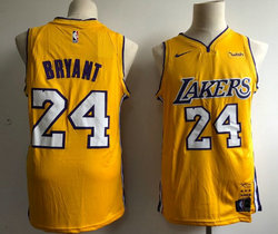 Nike Los Angeles Lakers #24 Kobe Bryant Gold Game Retired Limited signature With Advertising Authentic Stitched NBA Jersey