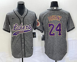 Nike Los Angeles Lakers #24 Kobe Bryant Hemp grey Joint baseball Jersey