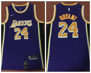 Nike Los Angeles Lakers #24 Kobe Bryant Purple Round Neck Game Authentic Stitched NBA Jersey