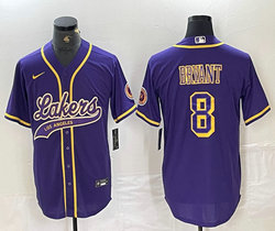 Nike Los Angeles Lakers #24 Kobe Bryant Purple baseball jersey