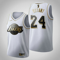 Nike Los Angeles Lakers #24 Kobe Bryant White Gold Game Authentic Stitched NBA jersey