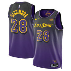 Nike Los Angeles Lakers #28 Rui Hachimura Purple 2024-25 City Stitched NBA Jersey