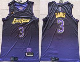 Nike Los Angeles Lakers #3 Anthony Davis Purple 2024 Authentic Stitched NBA Jersey
