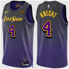 Nike Los Angeles Lakers #4 Dalton Knecht Purple 2024-25 City Stitched NBA Jersey