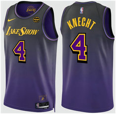 Nike Los Angeles Lakers #4 Dalton Knecht Purple 2024 city Authentic Stitched NBA Jersey