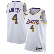 Nike Los Angeles Lakers #4 Dalton Knecht White 2024 Draft Icon Edition Stitched Basketball Jersey