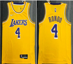 Nike Los Angeles Lakers #4 Rajon Rondo 75th anniversary With Advertising Authentic Stitched NBA Jersey